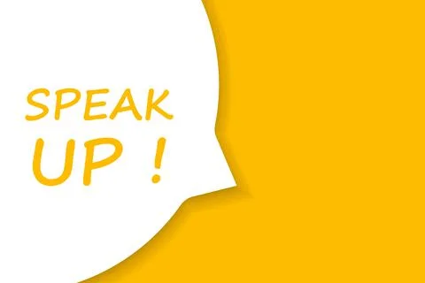 Speak up speech bubble banner vector with copy space for business, marketing, Stock Illustration