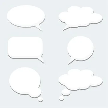 Speak thought bubble set, vector isolated objects Stock Illustration