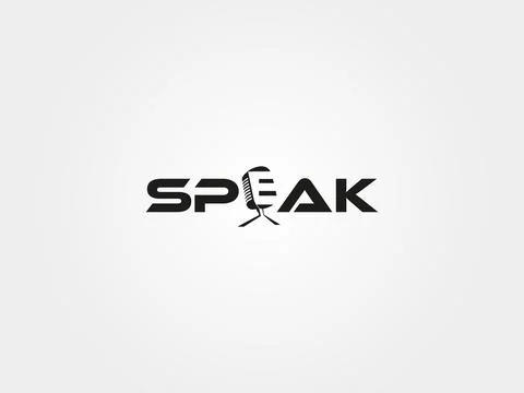Speak Typography Whitespace Creative Logo Design Stock Illustration