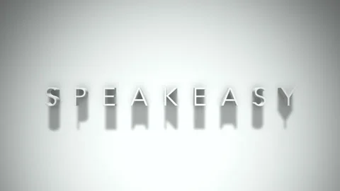 Speakeasy 3D title animation with shadows on a white background Stock Footage 297797882