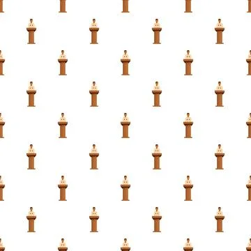 Speaker addressing audience from a podium seamless pattern Stock Illustration