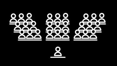 Speaker Addressing Split Audience Stock Footage 335815520