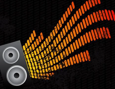Speaker and equalizer audio background 스톡 일러스트