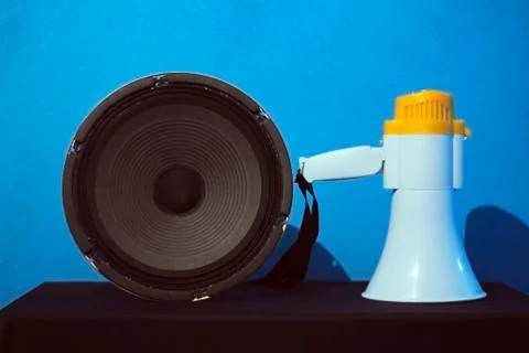 Speaker and megaphone Foto stock