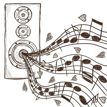 Speaker and notes illustration Illustrazione stock