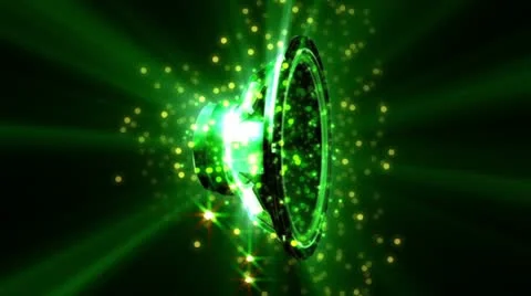 Speaker animation particles green Video stock 12268461