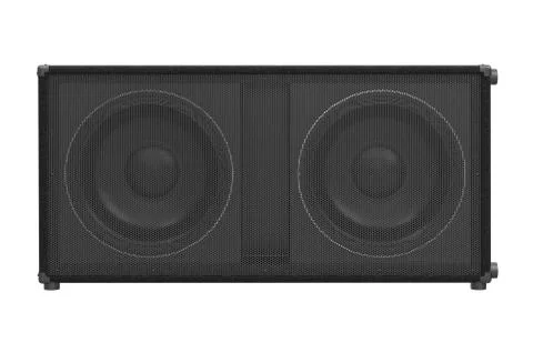 Speaker audio loud black, front view 스톡 일러스트