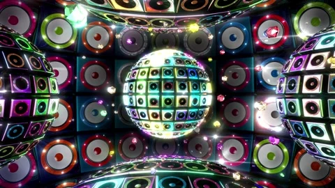 Speaker Balls Disco Wall Background Vidéo 342780660