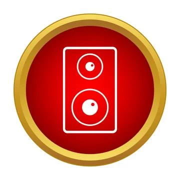 Speaker box icon red creating a sound symbol Stock Illustration