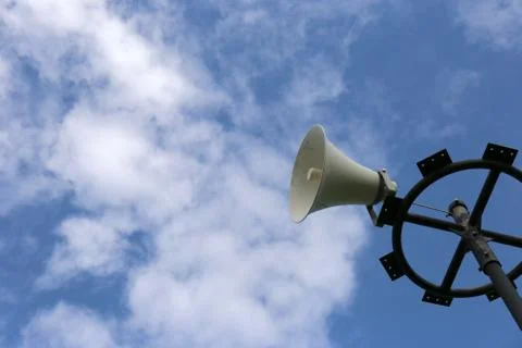 Speaker broadcasting on the iron. Stock Photos