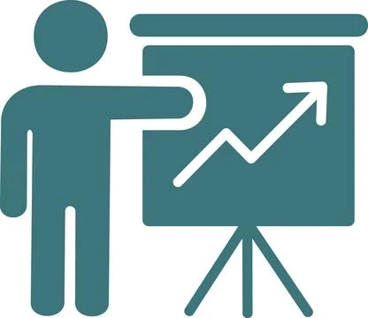 Speaker Business Presentation Chart Board Icon Ilustración de archivo