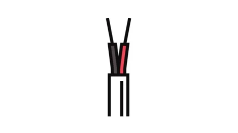 Speaker cable wire color icon animation Stock Footage 326100518