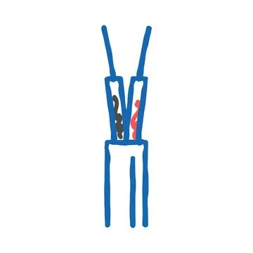 Speaker cable wire icon doodle illustration Stock Illustration