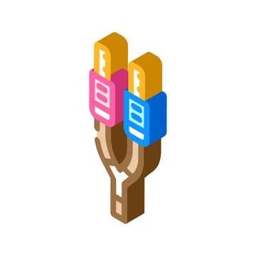 Speaker cable wire isometric icon vector illustration Stock Illustration