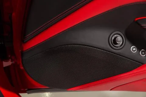Speaker on car door panel Stock Photos