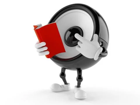 Speaker character reading a book Stock Illustration