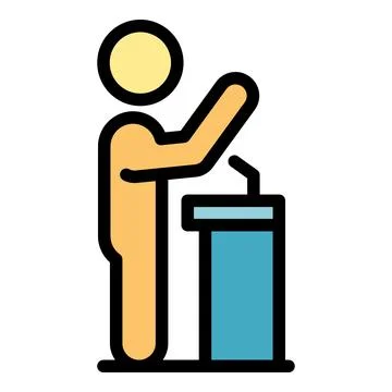Speaker class icon vector flat Stock Illustration