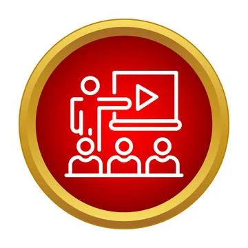Speaker conducting video presentation for audience training session 스톡 일러스트