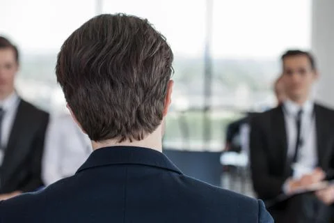 Speaker at conference Stock Photos