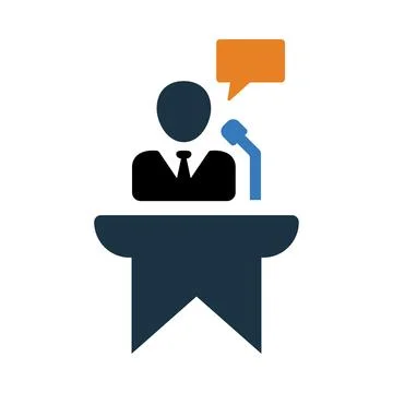 Speaker, conference, speech, chat bubble, online business speaker icon Stock Illustration