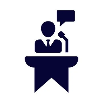 Speaker, conference, speech, chat bubble, online business speaker icon Stock Illustration