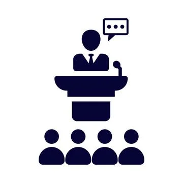Speaker, conference, speech, chat bubble, business speaker icon Stock Illustration