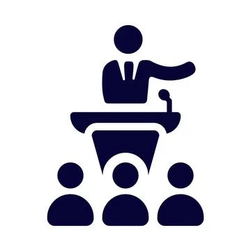 Speaker, conference, speech, chat bubble, business speaker icon Stock Illustration