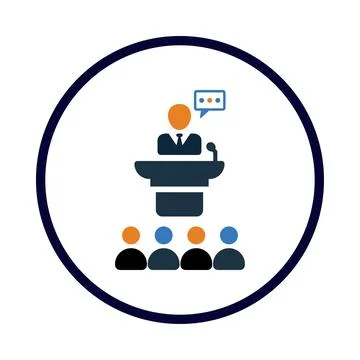 Speaker, conference, speech, chat bubble, business speaker icon Stock Illustration