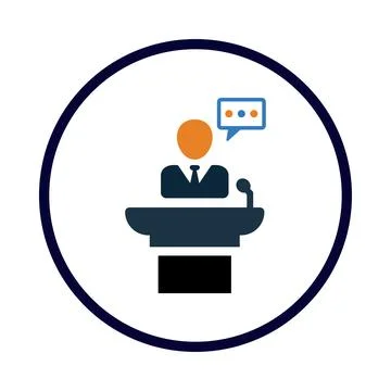 Speaker, conference, speech, chat bubble, online business speaker icon Stock Illustration