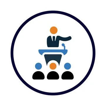 Speaker, conference, speech, chat bubble, business speaker icon Stock Illustration