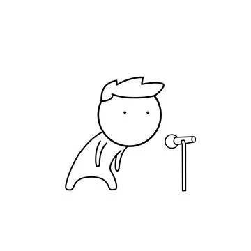 The speaker is delivering a speech to the audience. Stock Illustration