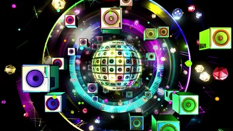 Speaker Disco Balls Ornament Background Видео 344532311