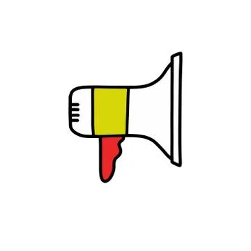 Speaker doodle icon, vector color line illustration Stock Illustration