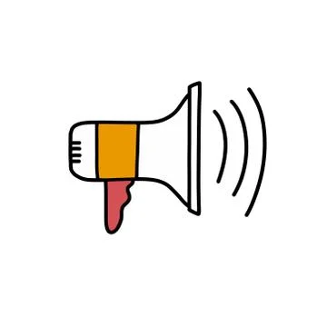 Speaker doodle icon, vector illustration Stock Illustration