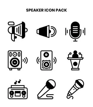 Speaker DuoTone Design Icons Pack Stock Illustration