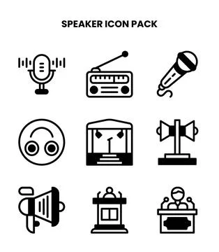 Speaker DuoTone Graphics Icons Pack Stock Illustration