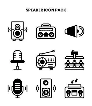 Speaker DuoTone UI Icons Pack Stock Illustration