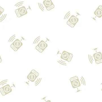 Speaker electronic device glyph vector seamless pattern Stock Illustration