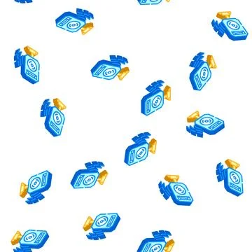 Speaker electronic device isometric icon seamless pattern Stock Illustration