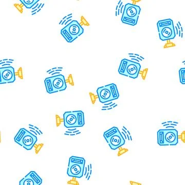 Speaker electronic device vector seamless pattern Stock Illustration