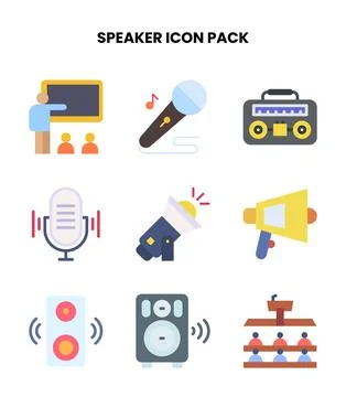 Speaker Flat Graphics Icons Pack Stock Illustration