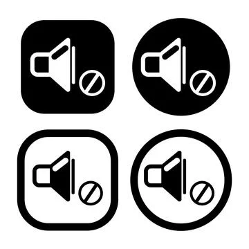 Speaker off flat icon vector illustration symbol Isolated template. Illustrazione stock