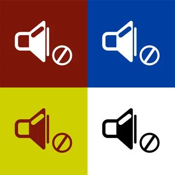 Speaker off flat icon vector illustration symbol Isolated template. Stock Illustration
