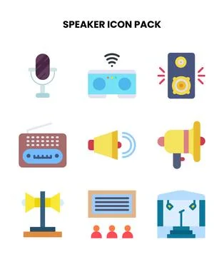 Speaker Flat Icons Pack 스톡 일러스트