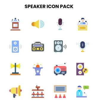 Speaker Flat Scalable Icons Pack イラスト素材