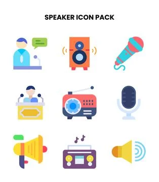 Speaker Flat UI Icons Pack Stock Illustration