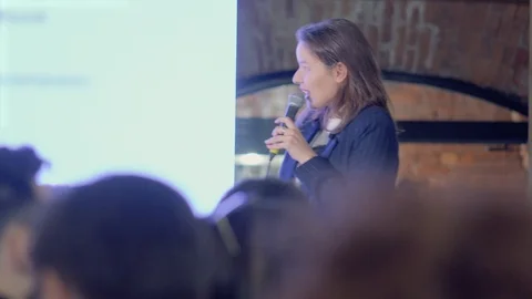 Speaker is giving speech at business event 스톡 동영상 113495853