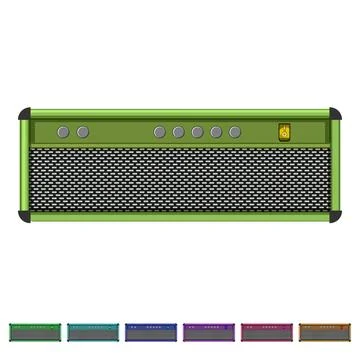 Speaker guitar amplifier cartoon vector graphic Stock Illustration