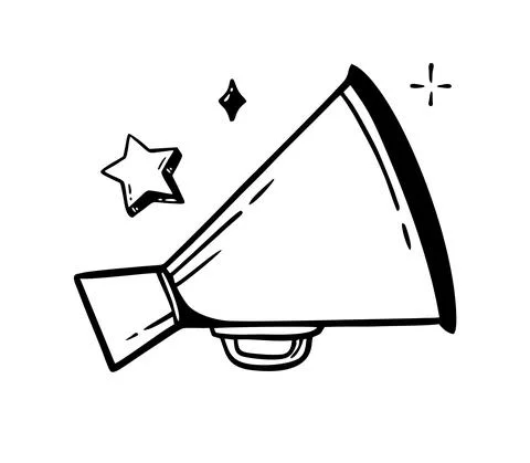 Speaker hand-drawn line Vector illustration in the style of a doodle isolated Stock Illustration