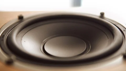 Speaker head vibrates under the impact of sound Vidéo 97611649